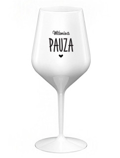 MÁMINA PAUZA - bílá nerozbitná sklenice na víno 470 ml