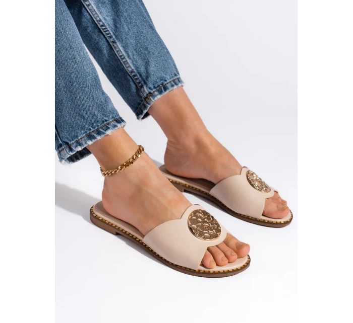 Pohodlné dámské hnědé nazouváky bez podpatku Pohodlné dámské hnědé nazouváky bez podpatku