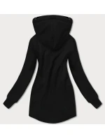 Černá jednoduchá dámská mikina s ozdobným zipem (AMG-37)