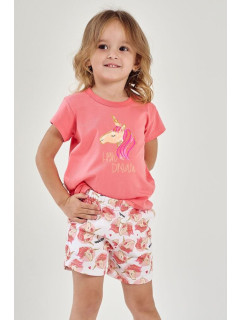 Letní dívčí pyžamo Mila růžové s jednorožcem