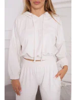 Velurová souprava s kapucí ecru Velurová souprava s kapucí ecru