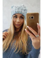 Fleecová čepice modrá model 18750851 - K-Fashion Fleecová čepice modrá model 18750851 - K-Fashion