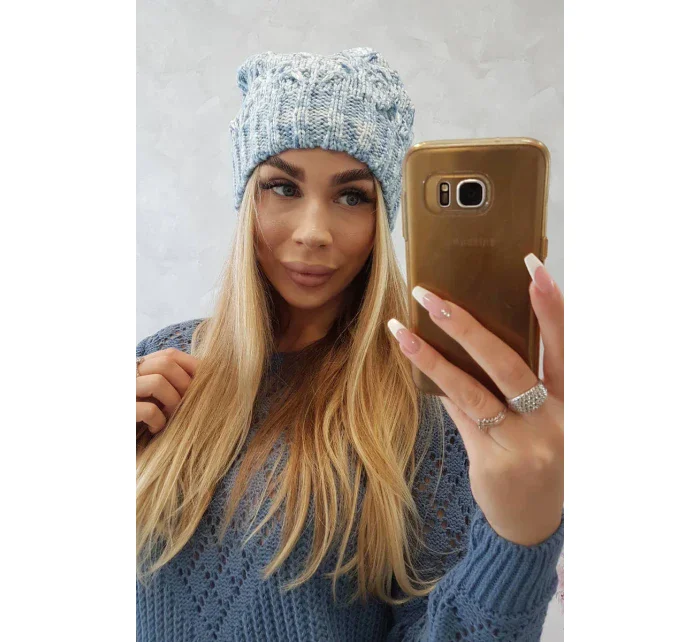 Fleecová čepice modrá model 18750851 - K-Fashion Fleecová čepice modrá model 18750851 - K-Fashion