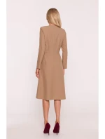 S413 Šaty s mašlemi - béžové S413 Šaty s mašlemi - béžové