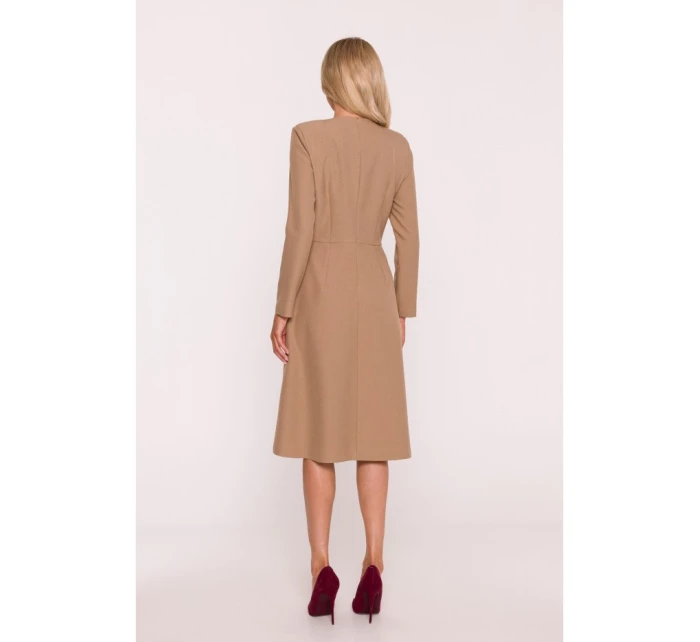 S413 Šaty s mašlemi - béžové S413 Šaty s mašlemi - béžové