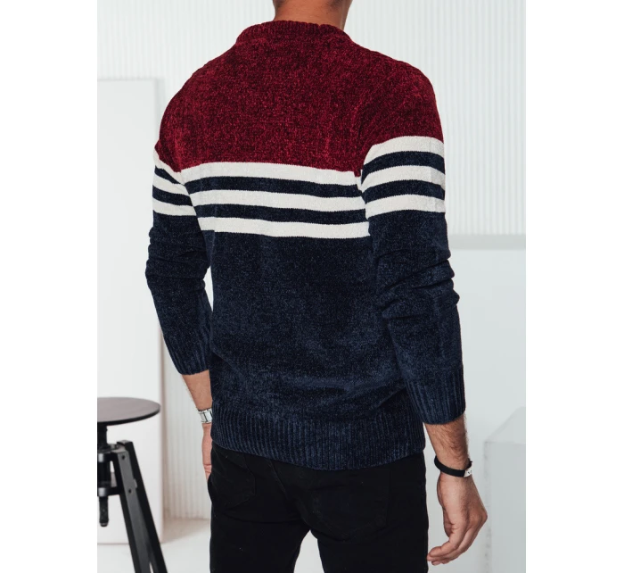 Pánský pruhovaný tmavě modrý svetr FashionStreet WX2229