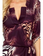 AGATA - Dámské šaty s panteřím vzorem a s límečkem 161-16