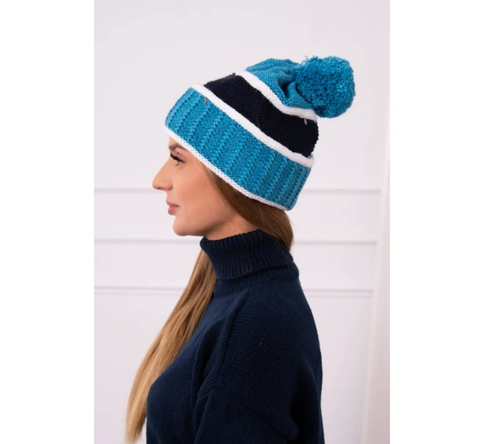 Dámská čepice Kinga K297 tyrkysová+zelená Dámská čepice Kinga K297 tyrkysová+zelená