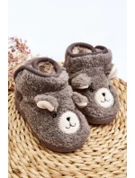 Dětské vyhřívané pantofle se šedým medvídkem Eberra Dětské vyhřívané pantofle se šedým medvídkem Eberra