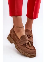 Semišové Dámské Mokasíny S Hnědé model 21660938 - Zazoo