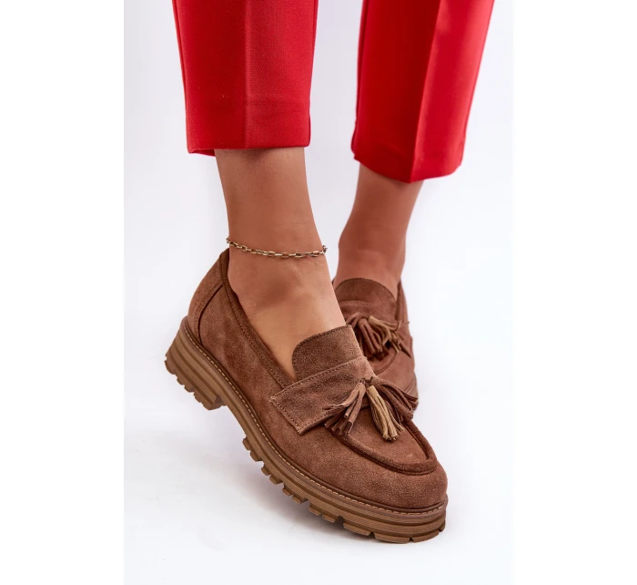 Semišové Dámské Mokasíny S Hnědé model 21660938 - Zazoo