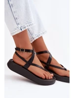 Dámské sandály Japonky na platformě Černé Gelira Dámské sandály Japonky na platformě Černé Gelira