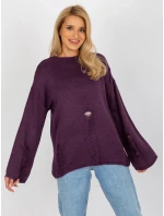 Dámský svetr BA SW 8043 .03 tmavě fialová - FPrice Dámský svetr BA SW 8043 .03 tmavě fialová - FPrice