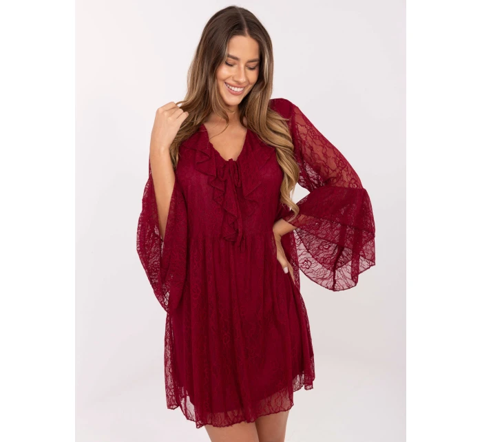 Sukienka MI SK model 21409561 bordowy - FPrice