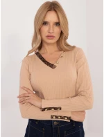 Bluzka RV BZ A model 20608892 camelowy - FPrice Bluzka RV BZ A model 20608892 camelowy - FPrice