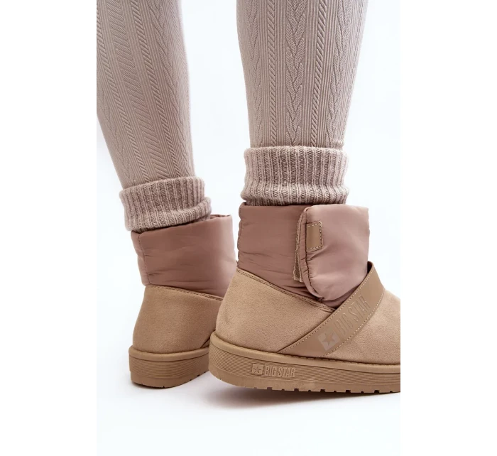 Béžové zateplené sněhule Big Star na platformě Béžové zateplené sněhule Big Star na platformě