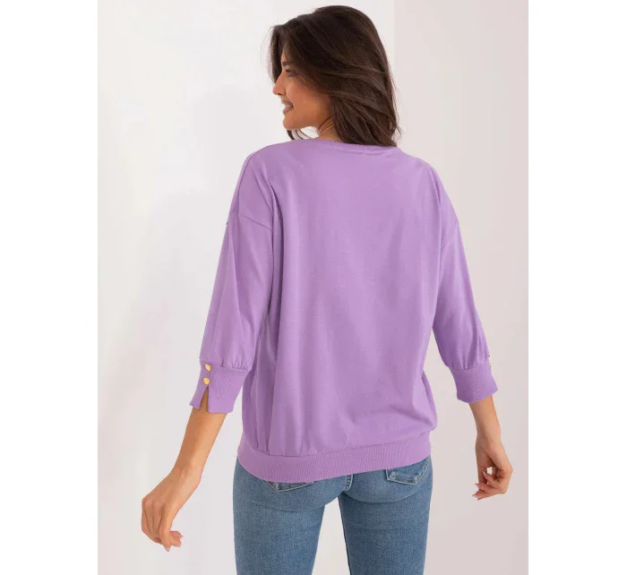 Dámská halenka RV BZ 9573.68 Světle fialová se zlatou - FPrice Dámská halenka RV BZ 9573.68 Světle fialová se zlatou - FPrice