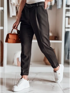 Ležérní dámské plisované kalhoty s páskem PLISSO černé FashionStreet UY2518