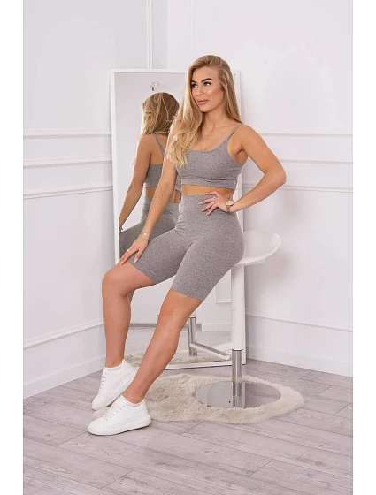 Sportovní set top + legíny šedá Sportovní set top + legíny šedá