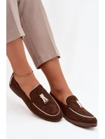 Mokasyny Loafersy Damské Z Eko Zamszu Čokoládové Darwen Mokasyny Loafersy Damské Z Eko Zamszu Čokoládové Darwen