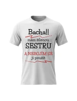 Dámské bavlněné tričko s potiskem - MÁM ŠÍLENOU SESTRU - bílé