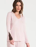 Dámský pyžamový Top LA072 Pudr růžová - LaLupa