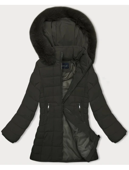 Prošívaná dámská zimní bunda v army barvě J Style (16M9119-136) Prošívaná dámská zimní bunda v army barvě J Style (16M9119-136)