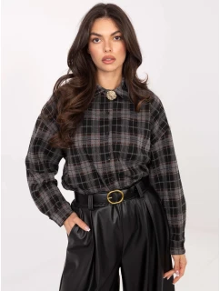 Černá dámská flanelová károvaná košile (21638)