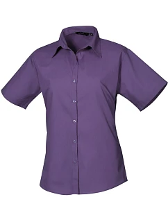PR 302 Popelínová halenka s krátkým rukávem model 22482828 purple - Premier