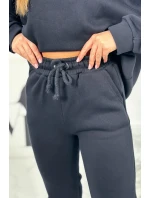 Bavlněná souprava s vyšívaným nápisem Paradise černý