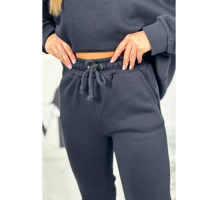 Bavlněná souprava s vyšívaným nápisem Paradise černý