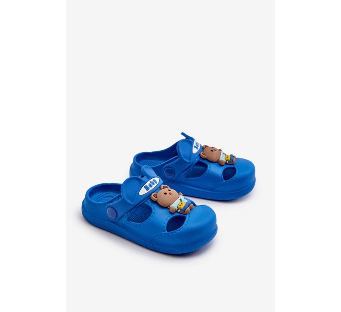 Dětské pěnové žabky s ozdobou modré Opleja Dětské pěnové žabky s ozdobou modré Opleja