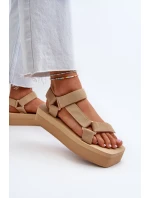 Dámské sandály na platformě béžové model 21654501 - Boto Dámské sandály na platformě béžové model 21654501 - Boto
