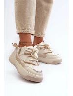 Dámské sportovní boty tenisky béžové model 21659075 - Boto Dámské sportovní boty tenisky béžové model 21659075 - Boto
