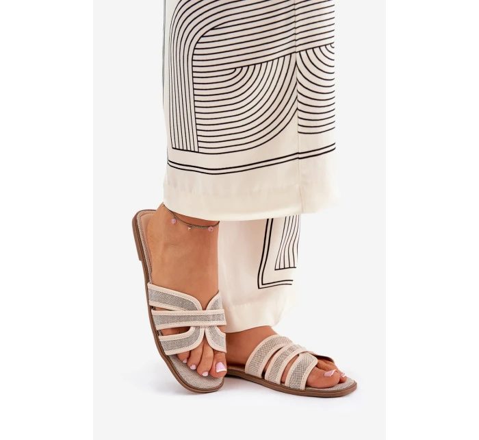 Klasické Dámské Plážové Pantofle Béžové Scazze