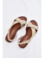 Kožené sandály na suchý zip  model 21694222 - Zazoo