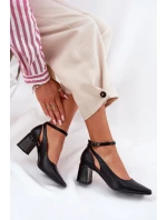 Kožené Lodičky Na Podpatku model 21694790 Černé - Maciejka