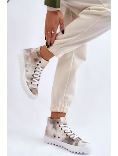 Dámské tenisky High Big Star LL274047 Bílá a zelená