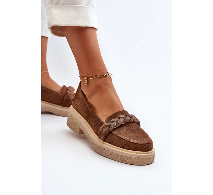 Dámské semišové mokasíny Zazoo 3429/W hnědé - Zazoo