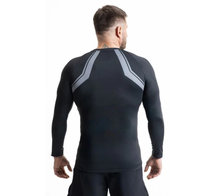 Rashguard šedý s dlouhým rukávem a logem DBX Bushido