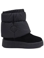 Černé kožené sněhové boty na platformě model 22348435 - Big Star Černé kožené sněhové boty na platformě model 22348435 - Big Star