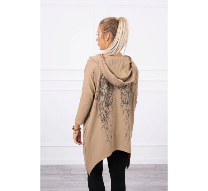 Mikina s potiskem model 21755692 camel - K-Fashion