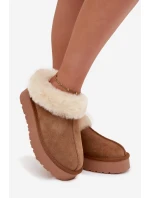 Kožené semišové zimní boty dámské s kožešinou camel model 21709726 - Boto Kožené semišové zimní boty dámské s kožešinou camel model 21709726 - Boto