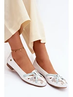 Kožené baleríny Maciejka P7542-11 Bílé