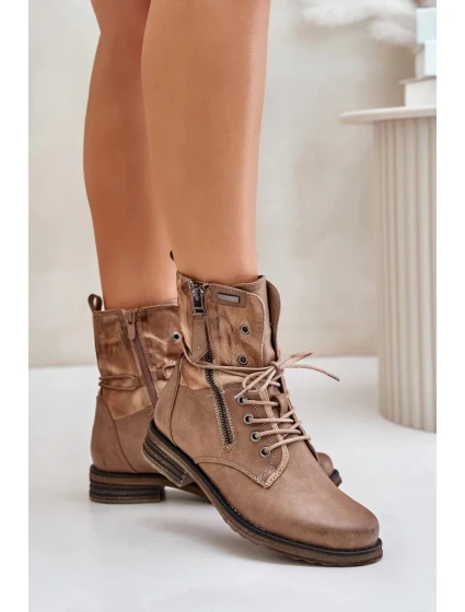 Dámské Kotníkové Boty Workery Tmavě Béžové Perfecto Dámské Kotníkové Boty Workery Tmavě Béžové Perfecto