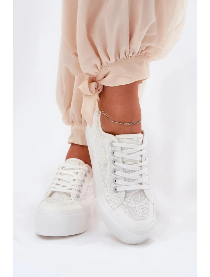 Dámské krajkové tenisky Big Star – bílé Dámské krajkové tenisky Big Star – bílé