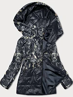 Černá dámská bunda s potiskem (7769)
