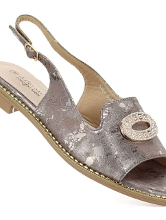 Dámské ploché sandály s cínovou ozdobou S.Barski 61-6040