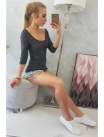 Halenka s kulatým výstřihem graphite melange Halenka s kulatým výstřihem graphite melange