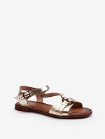 Zazoo 40182 Dámské kožené sandály zlaté